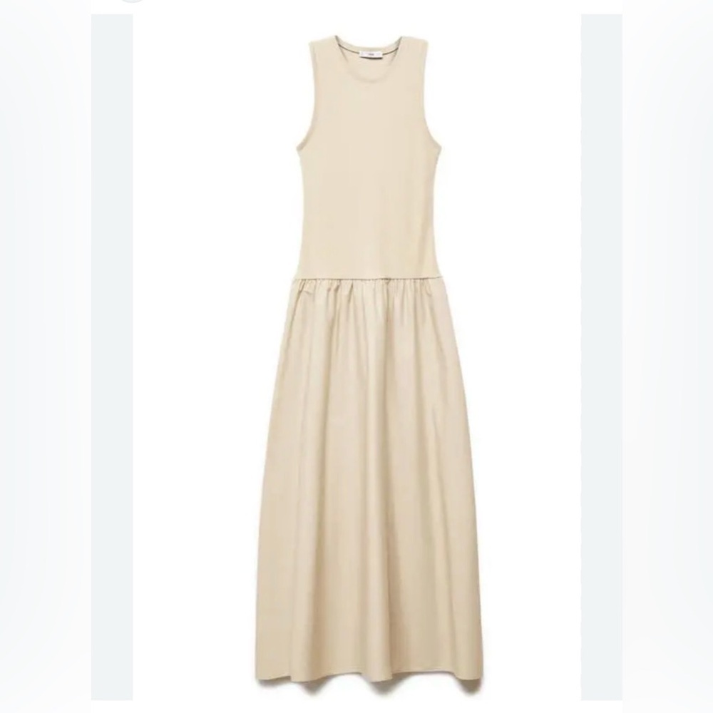 Moon River Mixed Media Sleeveless Sundress